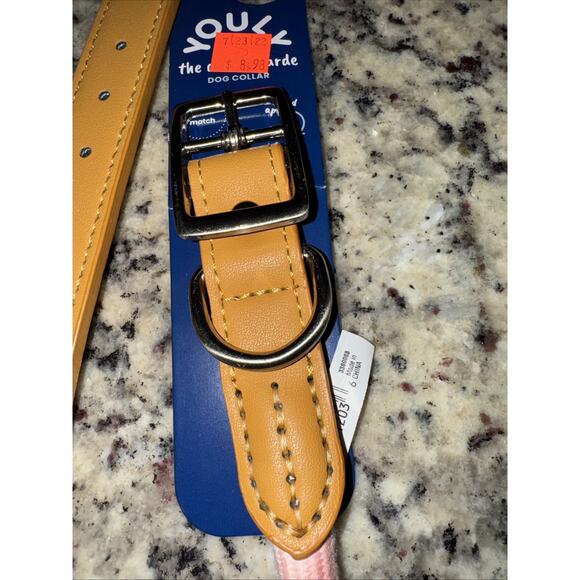 YOULY The Avant Garde Pink Tie-Dye Big Dog Collar Medium Leather 15 To 18 Inches - Picture 8 of 8